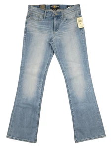 Jeans donna Lucky Brand 6/28 stivaletto dolce lavaggio chiaro denim vita media elasticizzato nuovo con etichette - Foto 1 di 14