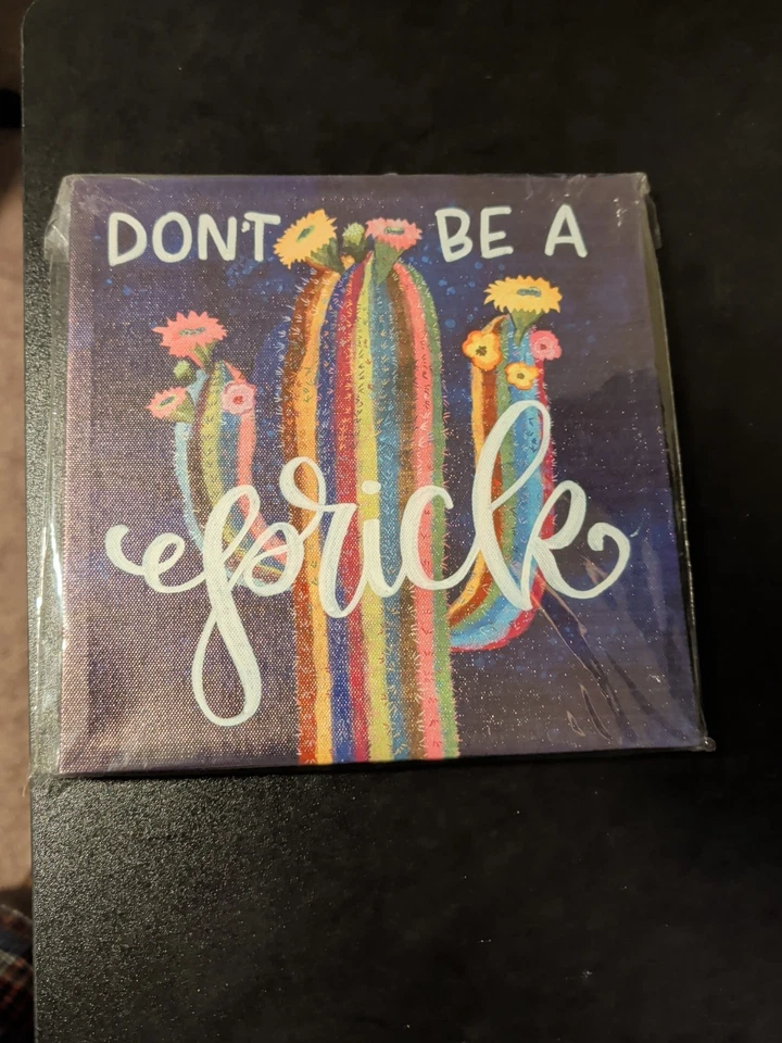 Arte de pared Don't Be A Prick Cactus Desert lienzo imagen decoración del hogar 8,5" x 8,5" Foto 1 de 1