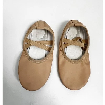 Zapatos de ballet RoseMoli beige para niñas pequeños niños imitación cuero talla 12,5 Foto 1 de 4