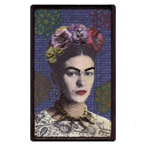 Frida Kahlo Floral Portrait Sublimated Embroidered Iron On Patch - Picture 1 of 2