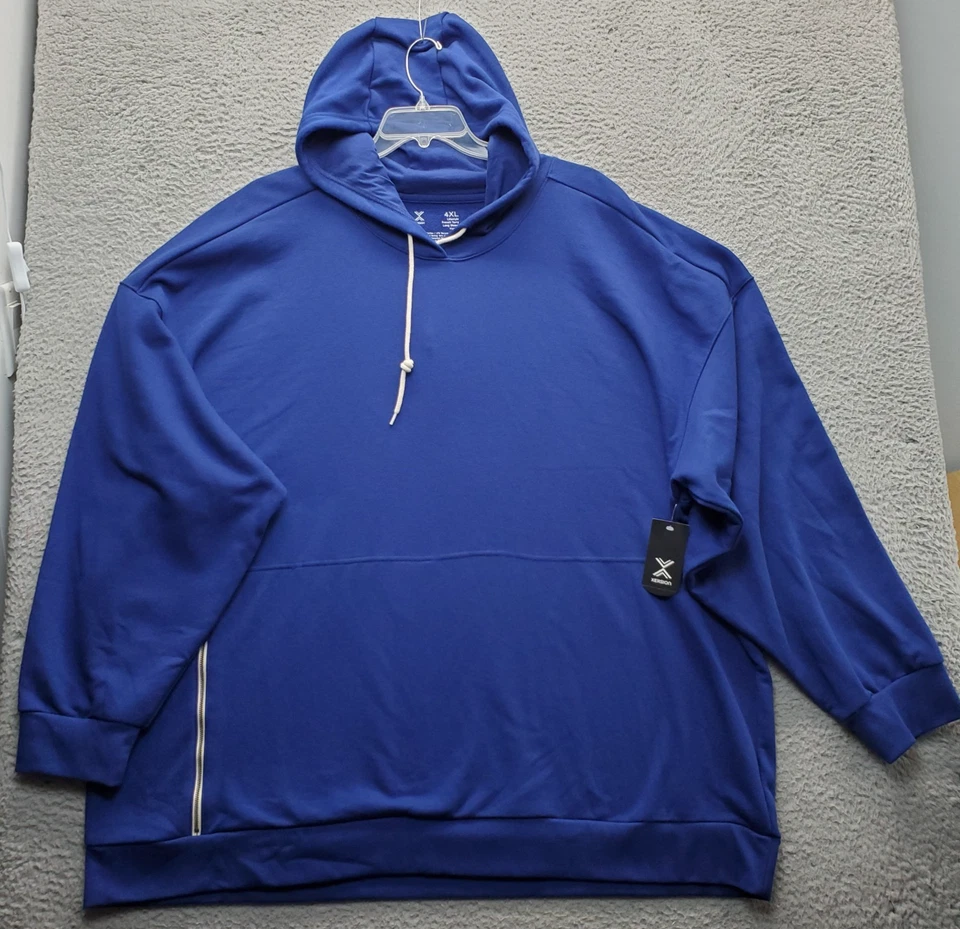 Sudadera con Capucha Xersion French Terry Para Hombre 4XL Azul Bolsillo Flexible Tacto Suave Manga Larga Foto 1 de 4