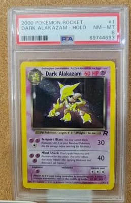 Pokemon TCG: Dark Alakazam 1/82 Team Rocket WoTC Holo Rare PSA 8 - Image 1 of 2