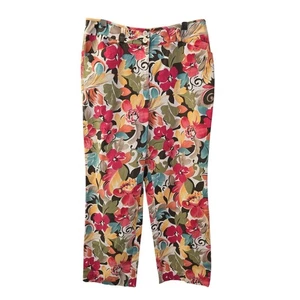 Pantaloni Talbots Petites floreali gamba dritta taglia XL Petite (est) - Foto 1 di 6