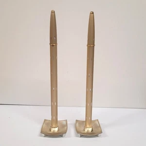 Juego de 2 velas y portavelas Ronson Varaflame Stardust gas butano vintage dorado 15"" - Imagen 1 de 6