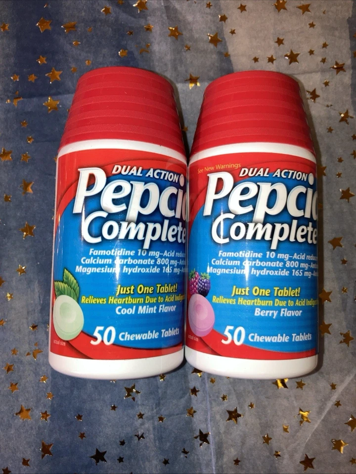 Nuevo Lote De 2 Comprimidos Pepcid Completos 50x2 100 Masticables Como Nuevos/Bayas 27/11 Foto 1 de 1