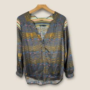 Blusa Top Prana Mujer Talla XS Elsie Geométrica Manga Larga Popover  - Imagen 1 de 7
