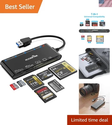 Multi-Card Reader for xD, CF, SD, TF – 7-in-1 USB 3.0 Adapter for All Systems - Image 1 of 4