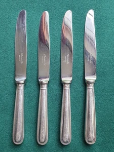 Coltello da dessert CHRISTOFLE ALBI x 4 posate placcate argento Francia - Foto 1 di 4