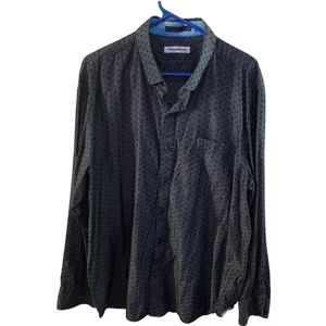 Tommy Bahama Men’s Dress Shirt Blue Geometic Button Down Cotton Silk Size XL - Picture 1 of 8