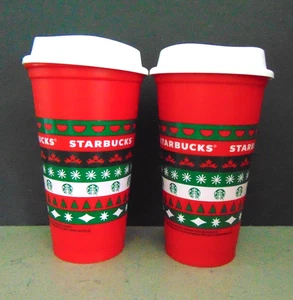 Starbucks Holiday RED CUP DAY 16 oz Reusable Christmas Travel Cup Collectible 2 - Bild 1 von 3