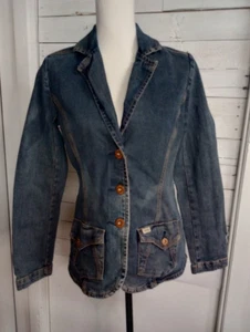 Levi’s Strauss Damen Jeansblazer Jacke Small Blau Jeansjacke tailliert 3 Knöpfe - Bild 1 von 14