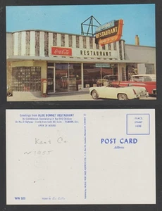 Tilbury Ontario Postcard Blue Bonnet Restaurant Kent County  Unused Chrome - Bild 1 von 4
