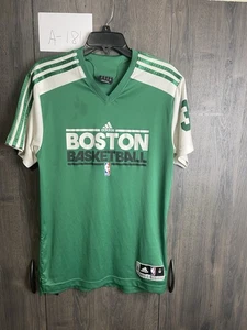 Boston Celtics Paul Pierce #34 Adidas White Green Shooting Shirt Warm Up Mens M - Picture 1 of 9