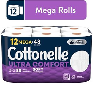 Cottonelle Ultra Comfort Toilet Paper, 12 Mega Rolls (Free Shipping)