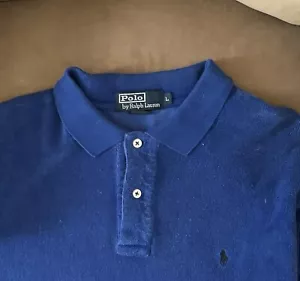 Ralph Lauren Short Sleeve polo Knit Shirt Men’s Large Royal Blue - Picture 1 of 9