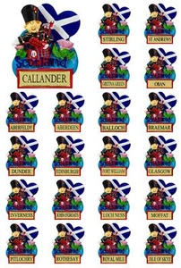 Harz Kühlschrankmagnet Piper mit schottischem Saltire Herz schottischer Ortsname - Bild 1 von 106