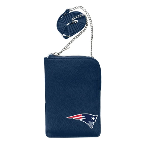 New England Patriots Pebble Smart Purse, NFL Hologram Licensed Crossbody Cover