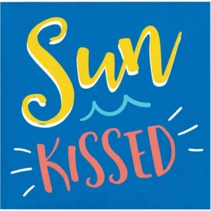 Summer Sayings Sun Kissed Beverage Napkins Paper 16 Pack Summer Tableware - Picture 1 of 1