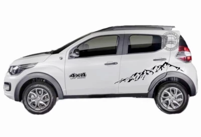 For Fiat Panda Mountain Car Side Stickers 4x4 Off Road Graphics Vinyl Decals Kit - Image 1 of 4