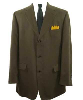 Abrigo Blazer Chaqueta Deportivo Joseph & Lyman Para Hombres Cachemira Pura Marrón Chocolate 44 L Foto 1 de 4