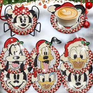 Diamond Art DIY Coaster Kit 6 Wooden Diamond Painting Duck Mouse Art Craft New - Picture 1 of 8