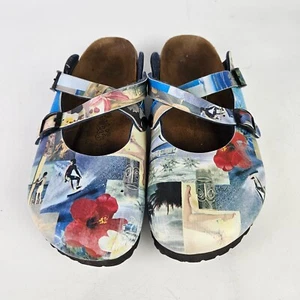 Birkenstock Birki's Dorian Clog Hawaii Blue Surf Tiki Floral Women's Size 40 / 9 - Picture 1 of 5