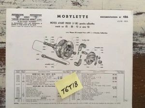 Motobécane Motoconfort moyeu Prior parts list catalogue mobylette 1971 - Imagen 1 de 2