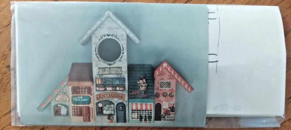 DELANE LANGE EURO TOWN SHOPS CLOCK PAINTING PATTERN 1990 21 - Image 1 of 4