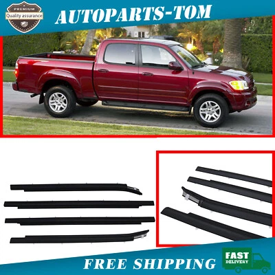 4Pcs For 2000-2006 Toyota Tundra Double Cab Weatherstrip Outer Lower Window - Image 1 of 4