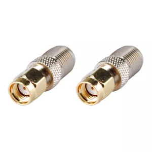 Confezione 2 Adattatore Connettore RP-SMA Maschio a F Tipo Femmina per Antenna Ripetitore WiFi - Foto 1 di 4