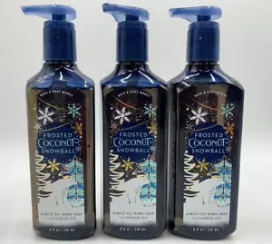 Bath & Body Works Frosted Coconut Snowball Gel Hand Soap S/3 Full Size #354 - Picture 1 of 2