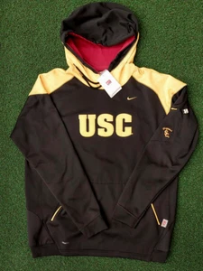 USC Trojans Nike Therma-Fit Hooded Sweatshirt Black Men's Large NWT - Picture 1 of 2