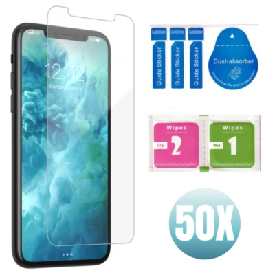 Wholesale Bulk Lot Tempered Glass Screen Protector For iPhone 11 12 Pro Max XR X - Image 1 of 4