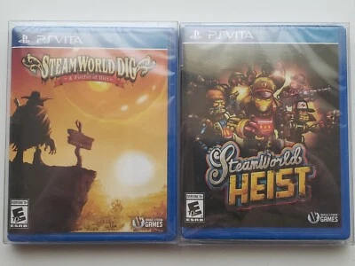 New/Sealed Limited Run Games LRG Steam WorldDig & Heist Variants 1/90 Vita Rare! - Image 1 of 4