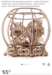 UGEARS 3D Puzzle Mechanical Aquarium - Picture 1 of 2