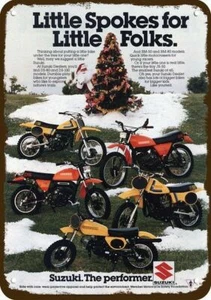 1978 SUZUKI DS-80 / DS-100 / RM-50 / JR-50 Motorcycle Vintage-Look METAL SIGN - Picture 1 of 1