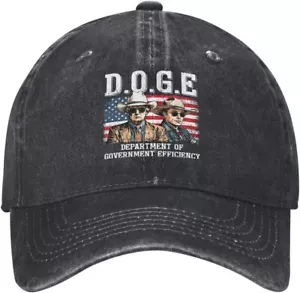 Doge Cowboy Hat Adjustable Classic Graphic Denim Hat Vintage T*ump Sun Cap Black - Picture 1 of 14