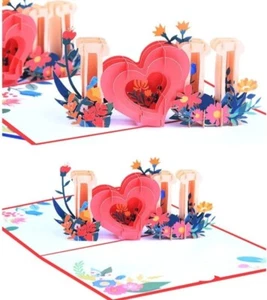 I love you 3D Grußkarte Pop up Valentinstag Geschenk Klapp Karte Liebe Jahrestag - Bild 1 von 6