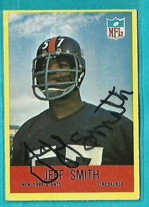 JEFF SMITH signed 1967 Philadelphia football card #118 NEW YORK GIANTS