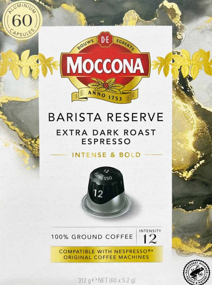 60 (6X10)Capsules Moccona Barista Reserve Extra Dark Roast Espresso Intense Bold - image 1 of 1