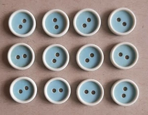 10 botones de plástico redondos azul y blanco acuático de 15 mm - LK182v - Imagen 1 de 1