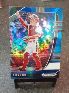 2020 Panini Prizm Draft Picks Blue & Carolina Hyper Drew Romo #PDP35 Parallel 🔥