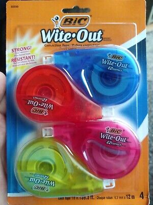 BIC White-Out Brand EZ Correct Correction Tape 4 Pack BIC Wite Out Tape • 4.50$