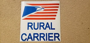Rural Carrier Decal Magnet with Flag  - Big  12 x 12 - Imagen 1 de 1
