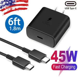 45W USB-C Super Fast Wall Charger + 6FT Cable for Samsung Galaxy Note 10+5G+Lite - Picture 1 of 10