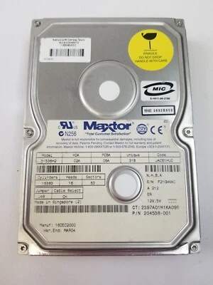 Maxtor Compaq Hard Drive TESTED! 51536H2 204538-001 15GB 7200 RPM IDE - Image 1 of 4