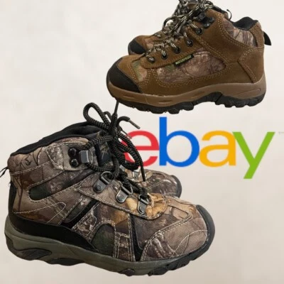 Youth RealTree Camo Hiking Boots and Magellan Camo Both Sz 1 - Image 1 of 4