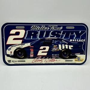 NASCAR Rusty Wallace #2 Miller Time Plastic License Plate - Picture 1 of 11
