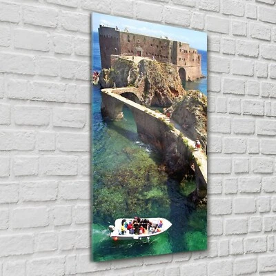 Glasbilder Wandbild Glasfoto Küche Fort Burg Brücke Felsen Seewasser 60x120 - Bild 1 von 4