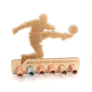 Geldgeschenk "Fußball" zum Geburtstag - Geldscheinhalter aus Holz - Bild 1 von 9